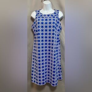 KATHERINE WAY Women's Sz L Resort Golf Wear Dress Country Club Nautica Comfort